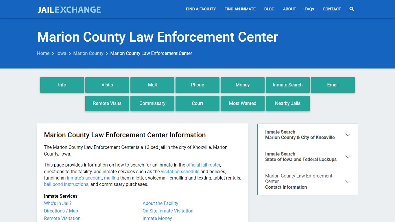 Marion County Law Enforcement Center - Jail Exchange